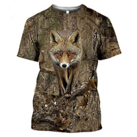 Thumbnail for Camouflage pattern hunting T-shirt with 3D animal print1
