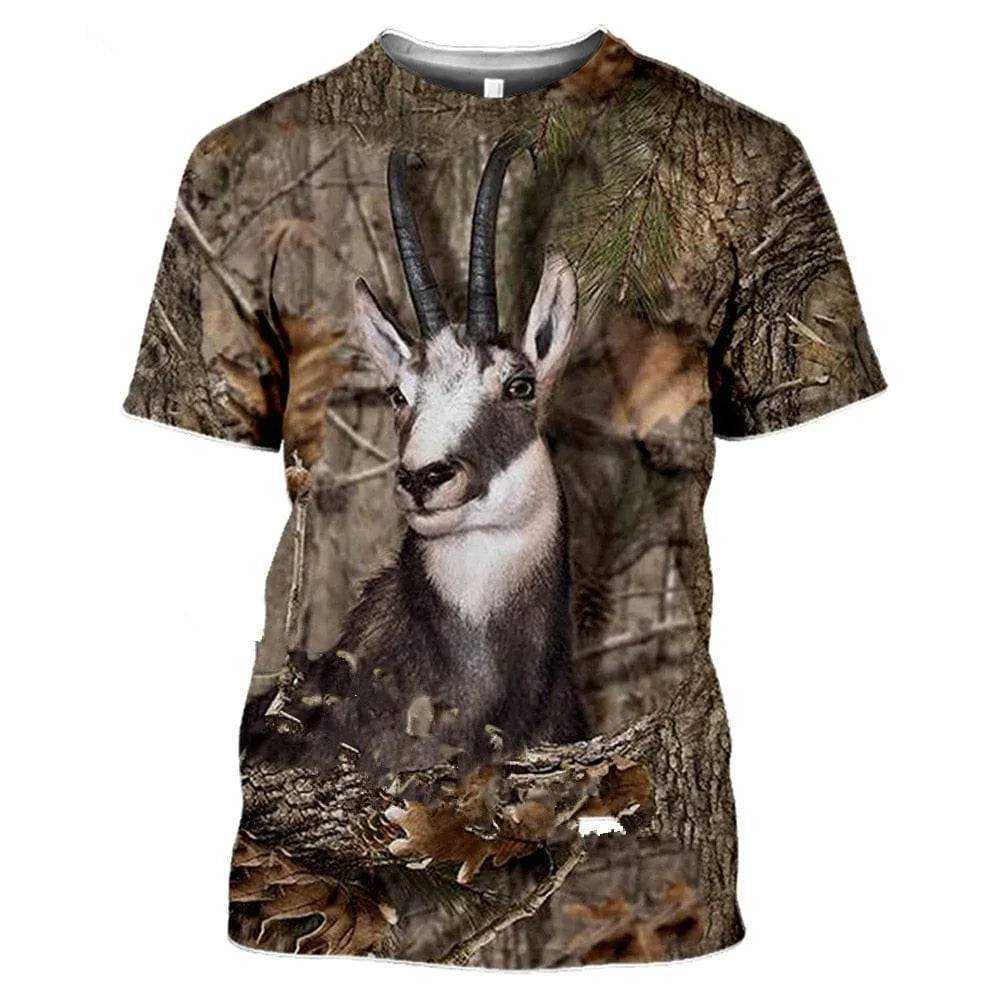 Camouflage pattern hunting T-shirt with 3D animal print10