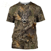 Thumbnail for Camouflage pattern hunting T-shirt with 3D animal print4