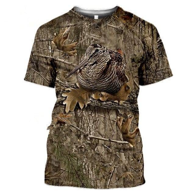 Camouflage pattern hunting T-shirt with 3D animal print12