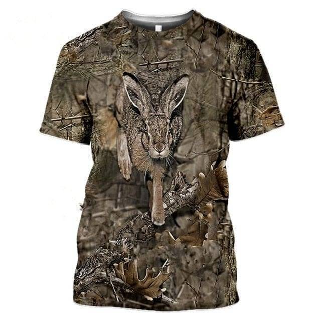 Camouflage pattern hunting T-shirt with 3D animal print6