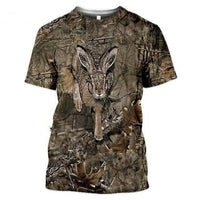 Thumbnail for Camouflage pattern hunting T-shirt with 3D animal print6