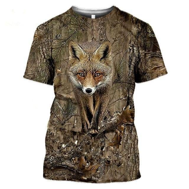 Camouflage pattern hunting T-shirt with 3D animal print9