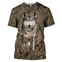 Thumbnail for Camouflage pattern hunting T-shirt with 3D animal print2