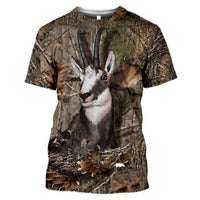 Thumbnail for Camouflage pattern hunting T-shirt with 3D animal print0