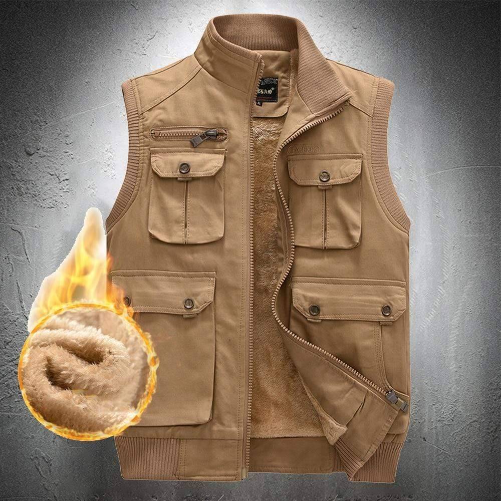 Survival Gears Depot Vests & Waistcoats Fur Lined Autumn Hiking Jacket
