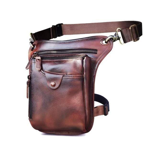 Survival Gears Depot Waist Packs Burgundy Classic Leather Shoulder Sling Bag