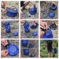 Thumbnail for Survival Gears Depot Water Bags blue Camping Portable Pressure Shower With Foot Pump Kit