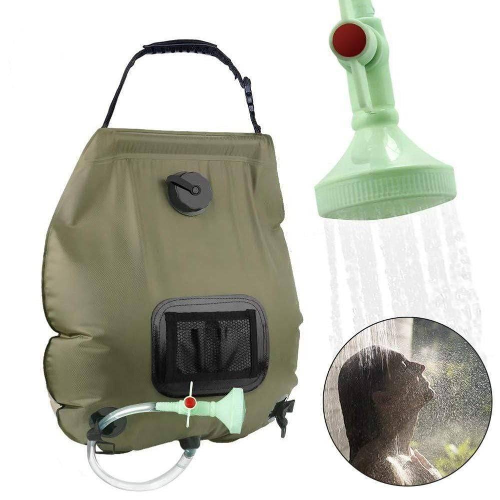 Survival Gears Depot Water Bags green Great Solar Heated Shower Water / Hydration Bags For Outdoor/ Hiking/ Camping