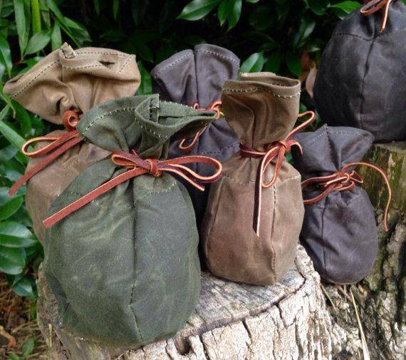 Survival Gears Depot Waxed Canvas Sami Style Pouch for Bushcraft, Camping, Survival, Backpacking,