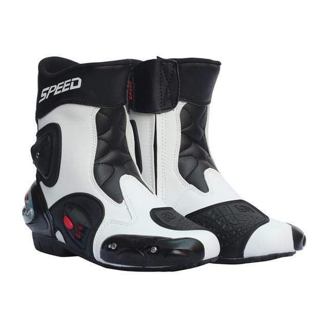 Survival Gears Depot White / 8 Motorcycle  Leather Anti-skid Boots